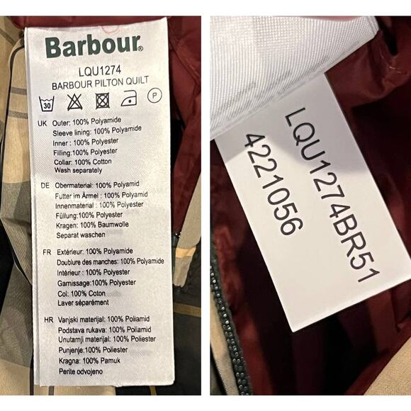 NWT BARBOUR Pilton Quilted Jacket In Chestnut (US/14) - Picture 10 of 11